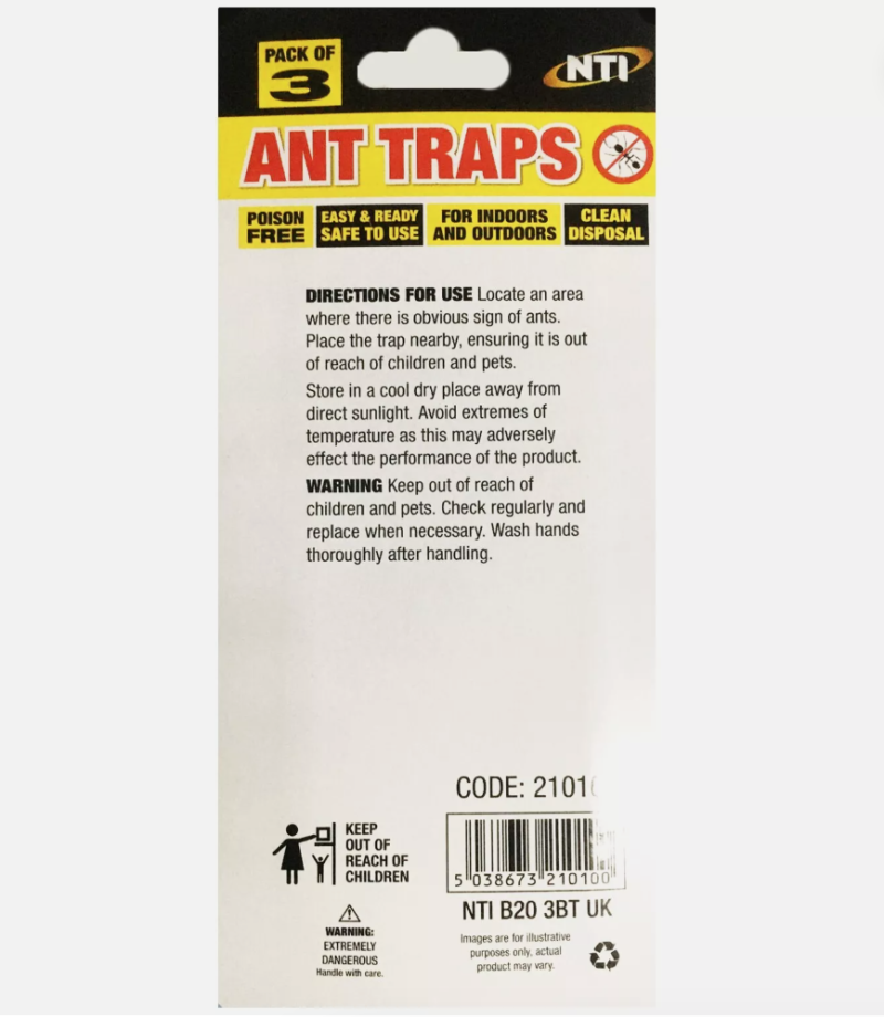 3pk Ant trap Bait Station Pre Baited Ants Traps indoor outdoor Kill Destroy - Image 2